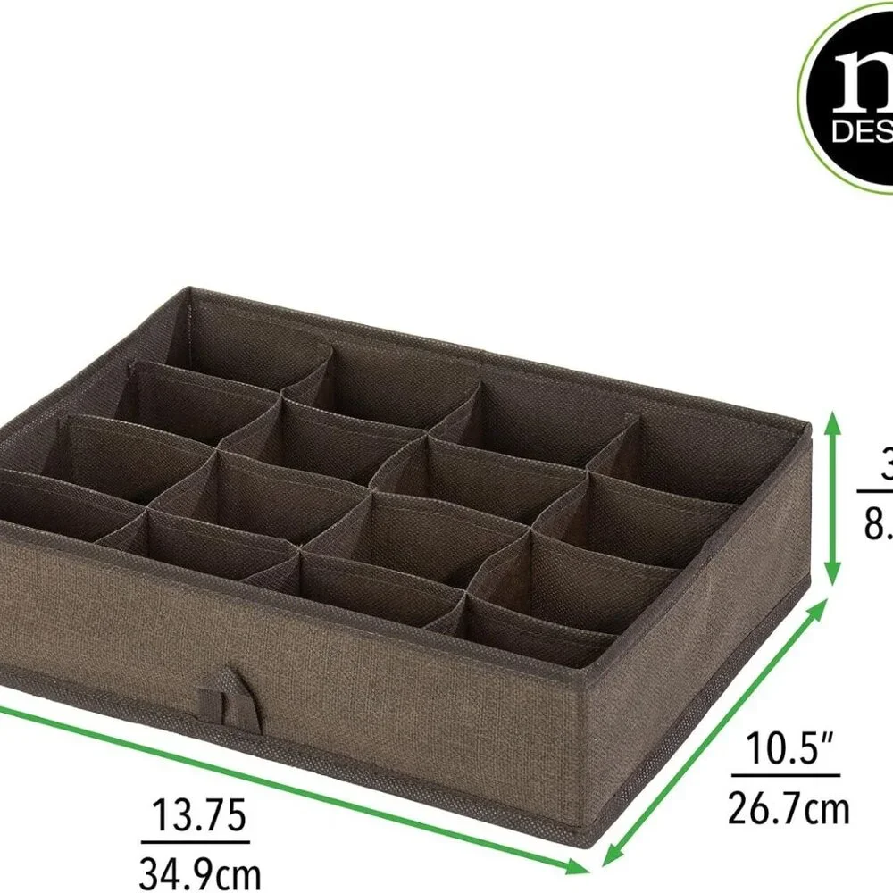 mDesign Large Fabric Dresser Drawer/Closet Storage Organizers Lot of 6